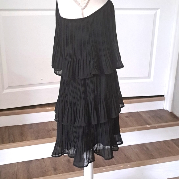 ZESICA Sleeveless Mini Boho One Shoulder Ruffle Tiered Chiffon Flowy  A Line XL - Picture 10 of 10